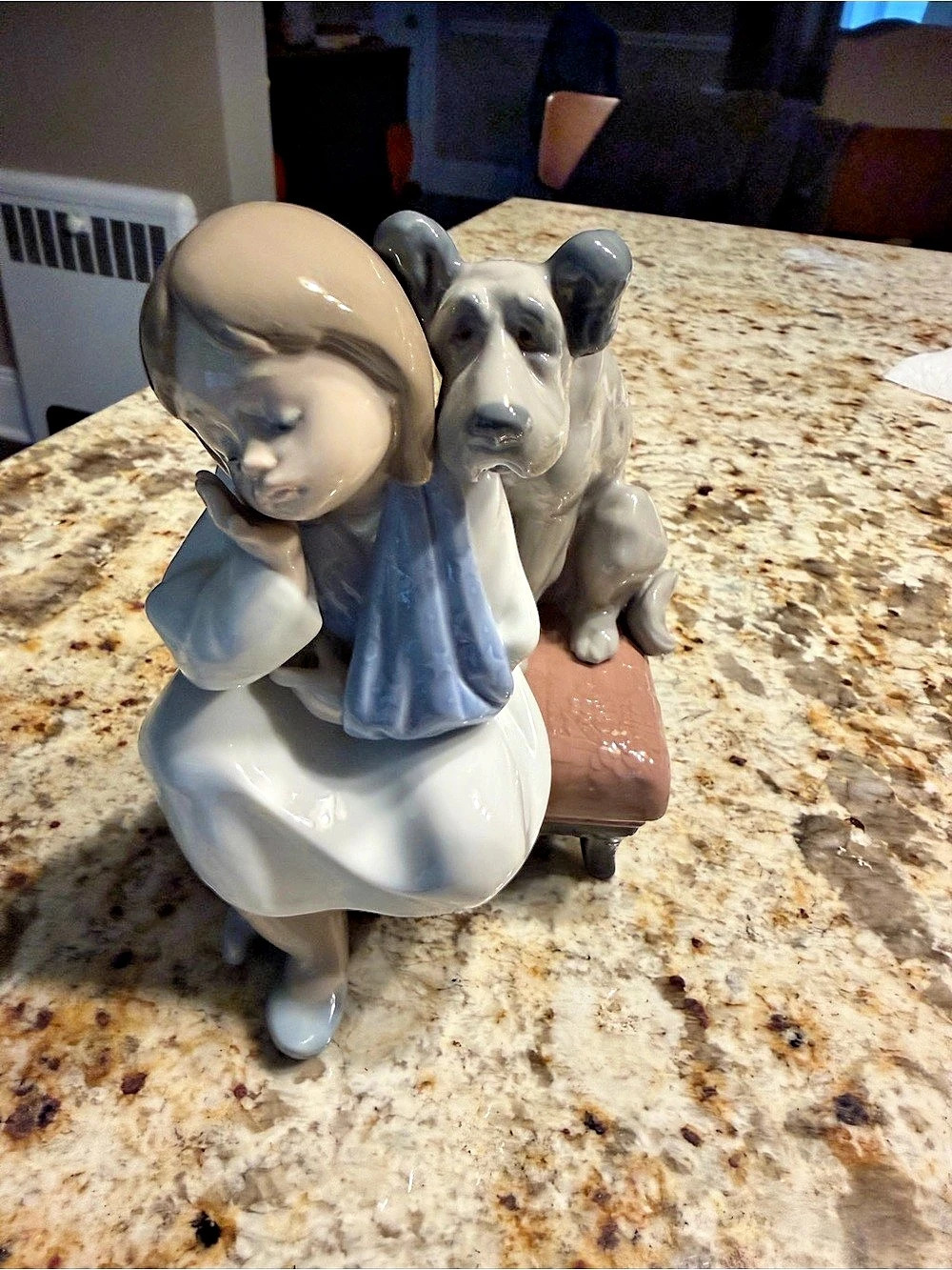 Lladro We Can't Play Porcelain Figurine 5706 White & Gray
